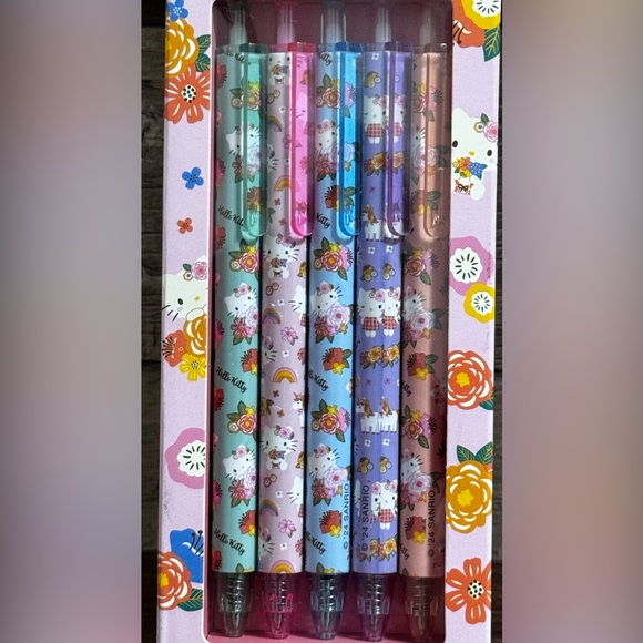 Super Cute Hello Kitty Gel Pens 5 Pack - NEW - Picture 3 of 4